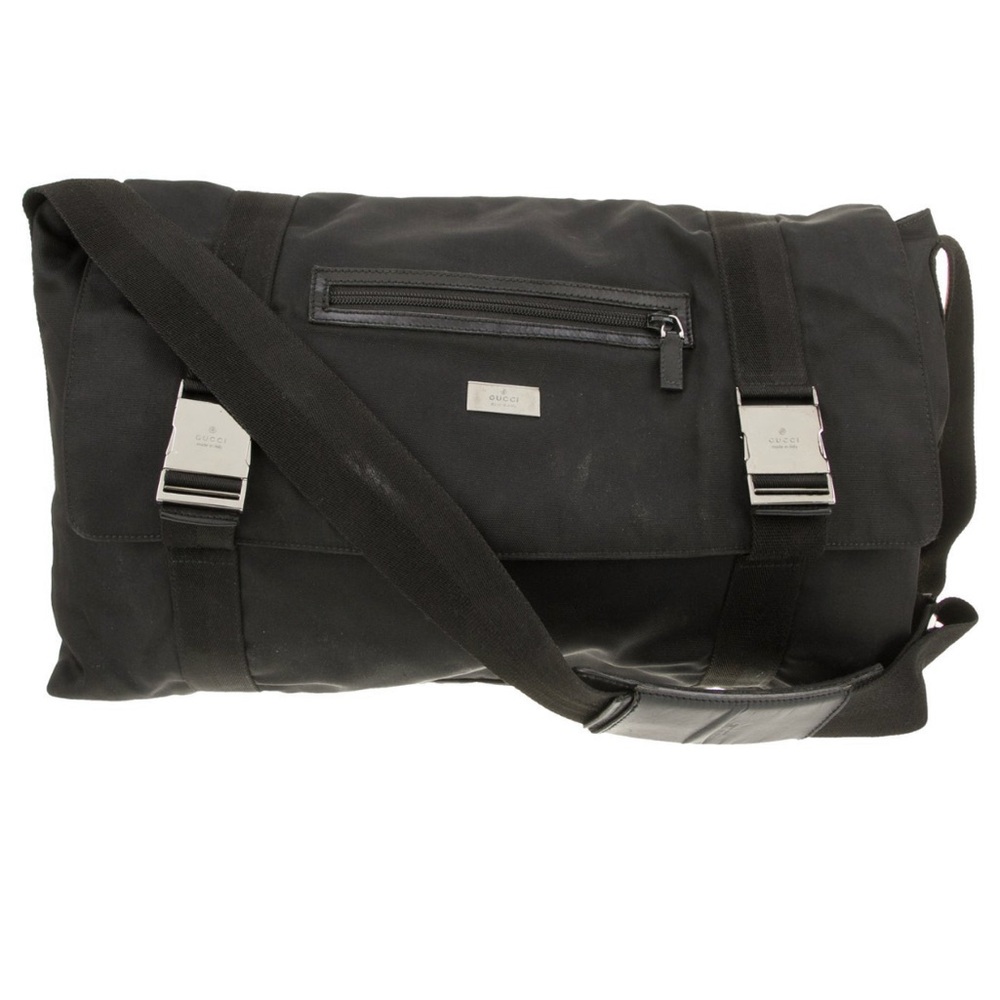 GUCCI Black Nylon Unisex Silver Metal Buckle Shoulder Messenger Bag 122375 - Picture 14 of 14
